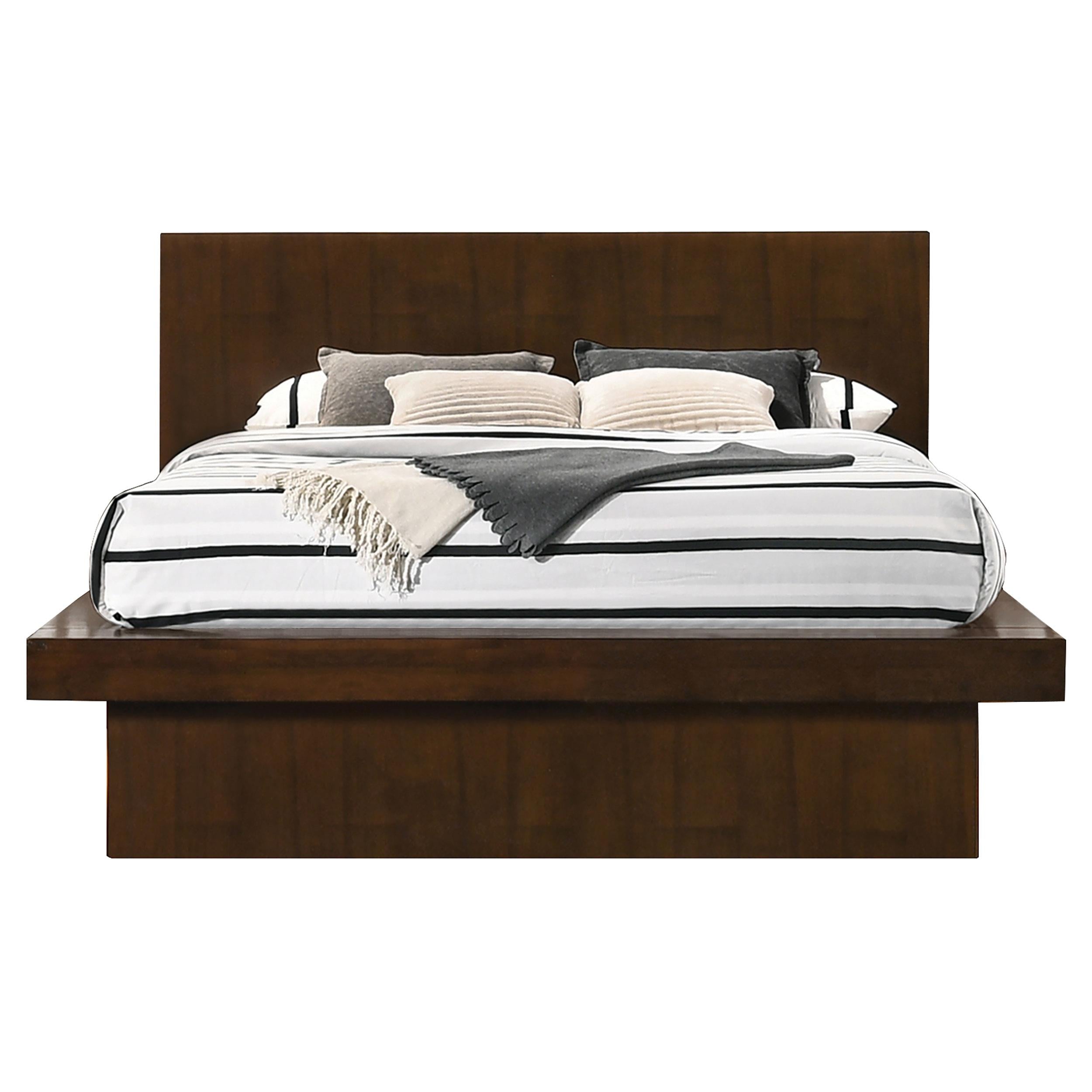 Jessica Eastern King & Queen Platform Bed with Rail Seating Cappuccino