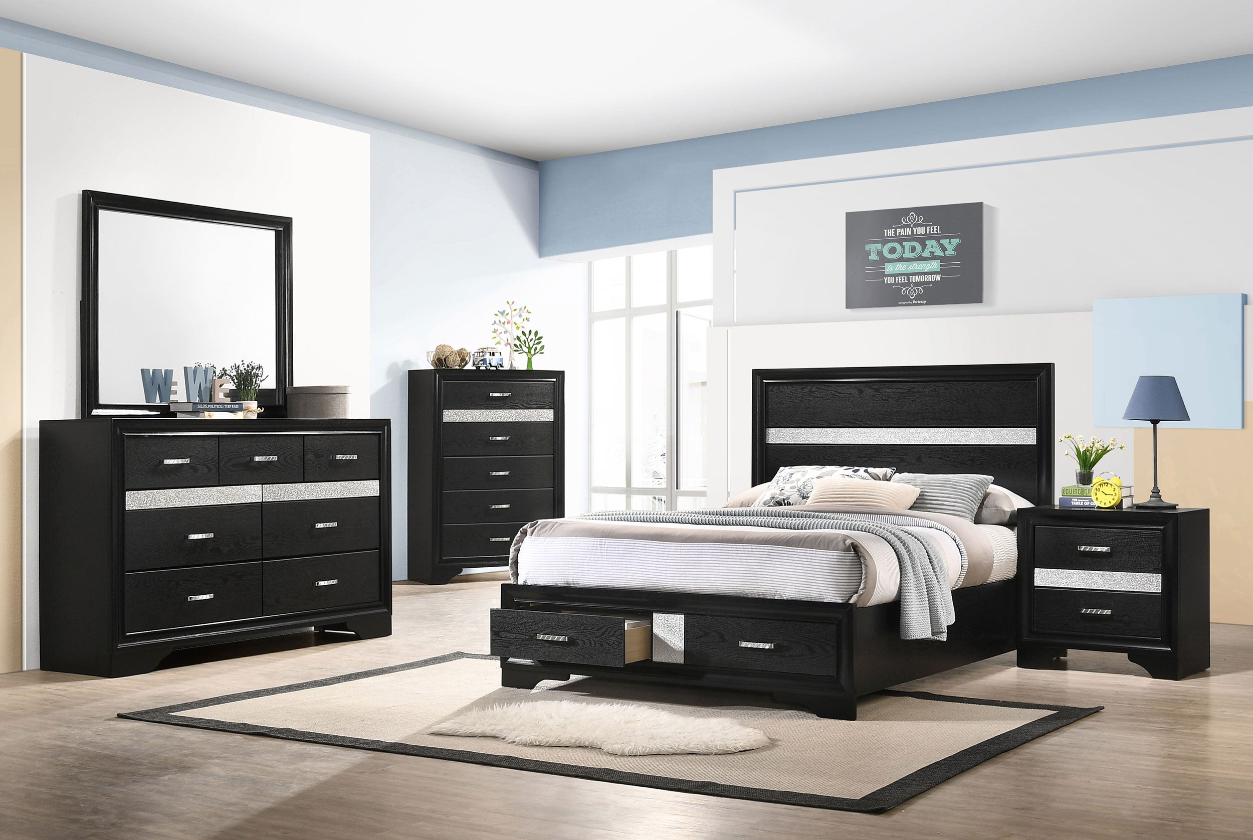 Miranda Panel Platform Storage Bed