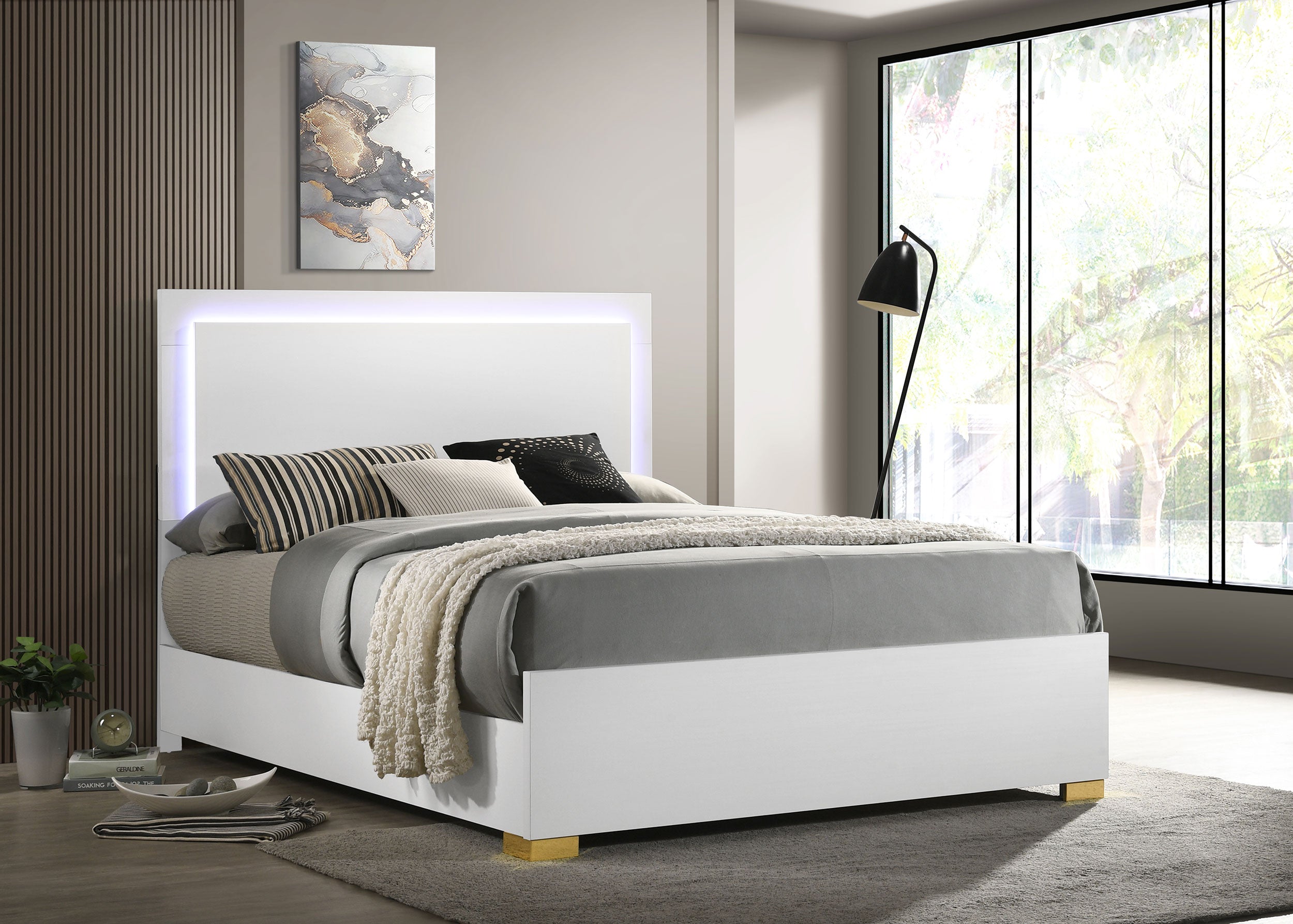 Marceline Panel Bed with LED Lighting