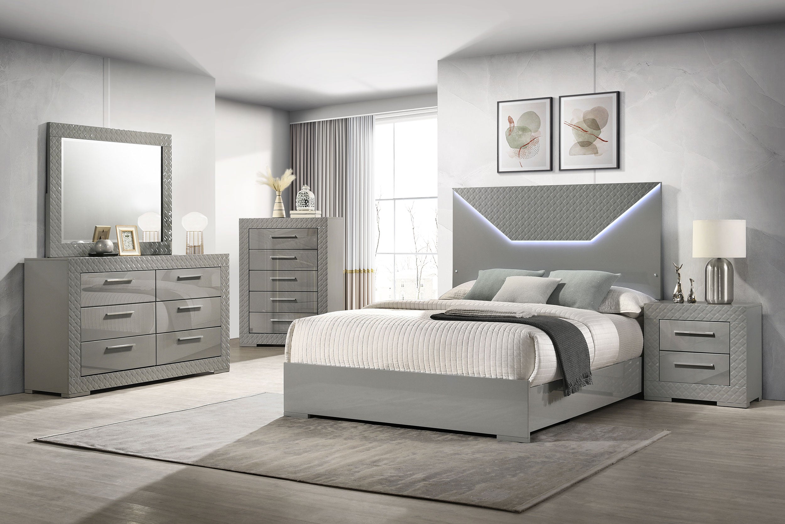 Ives Panel Bed with LED Lighting
