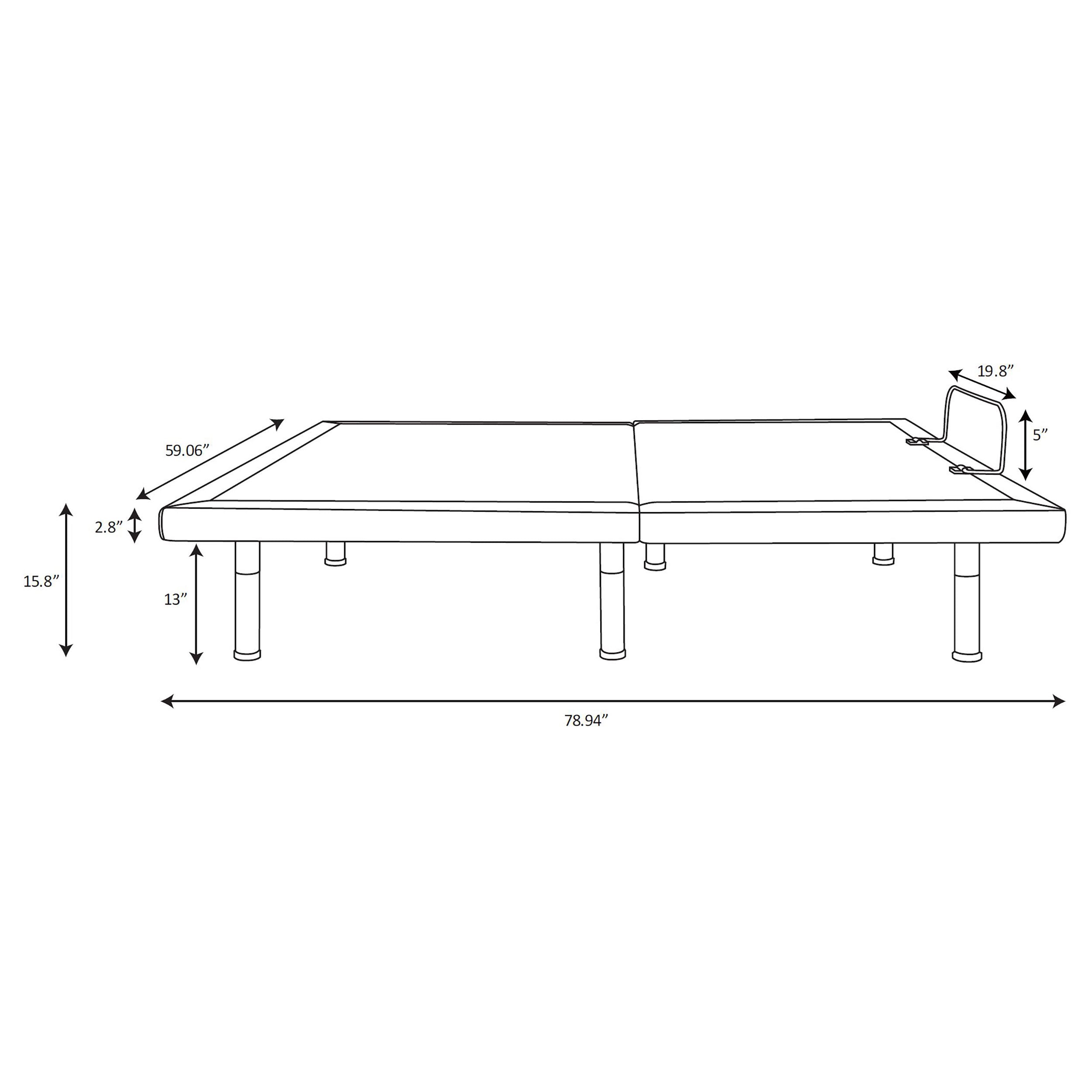 Negan Eastern King, E.King, Queen, & Twin XL Adjustable Bed Base Grey and Black