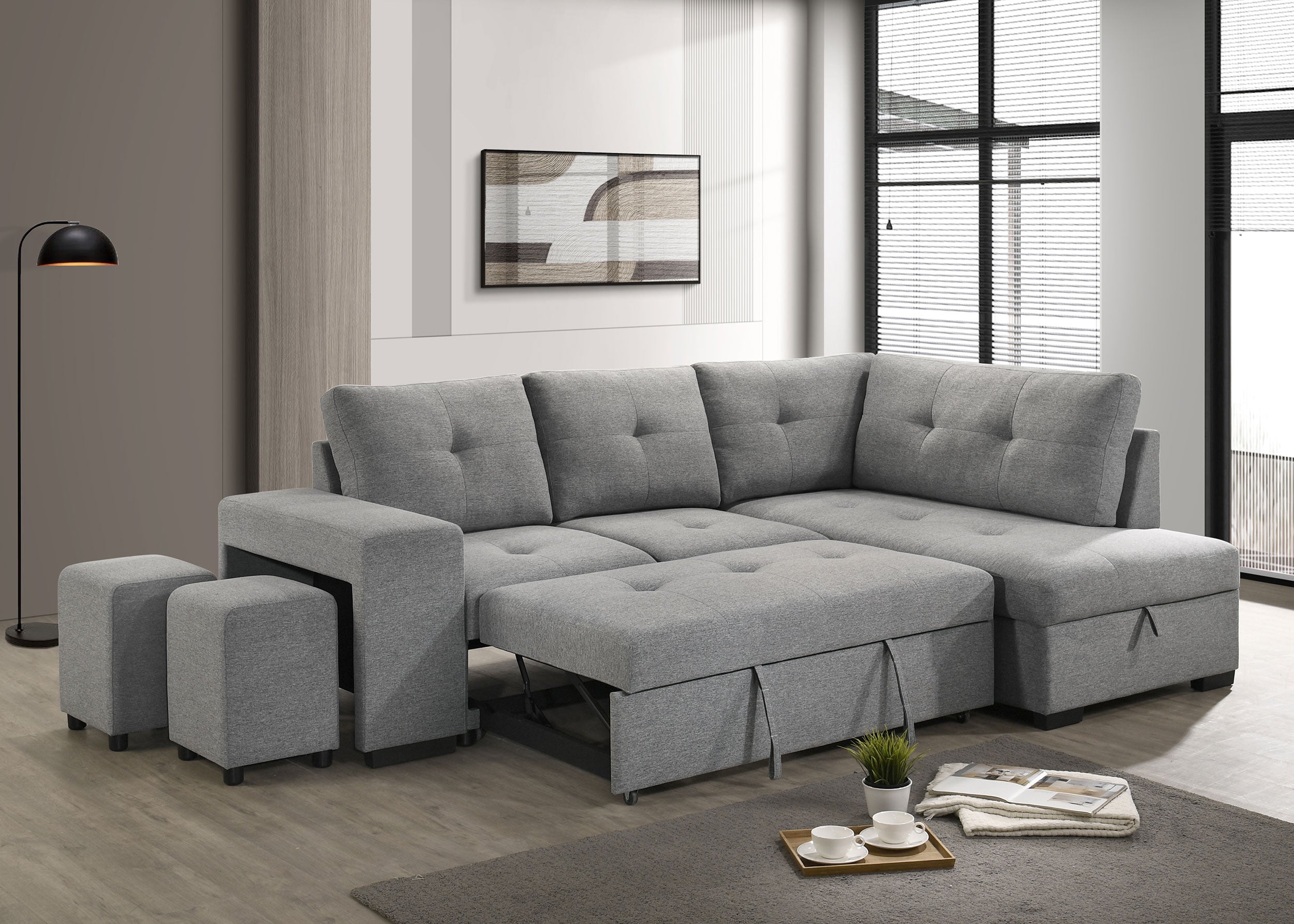 Roanne Pull-Out Sleeper Sectional Sofa
