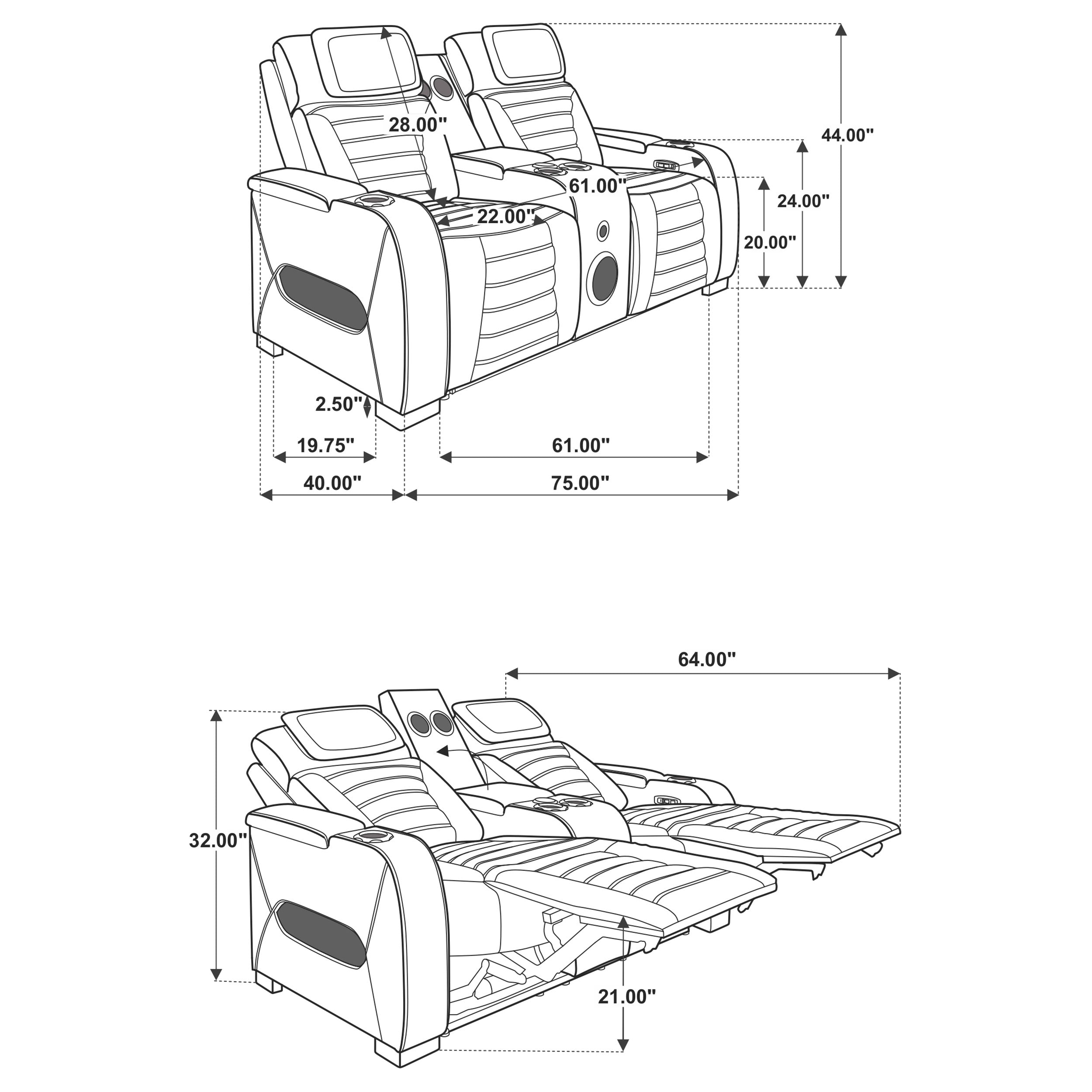 Zuma Dual Power Reclining Loveseat