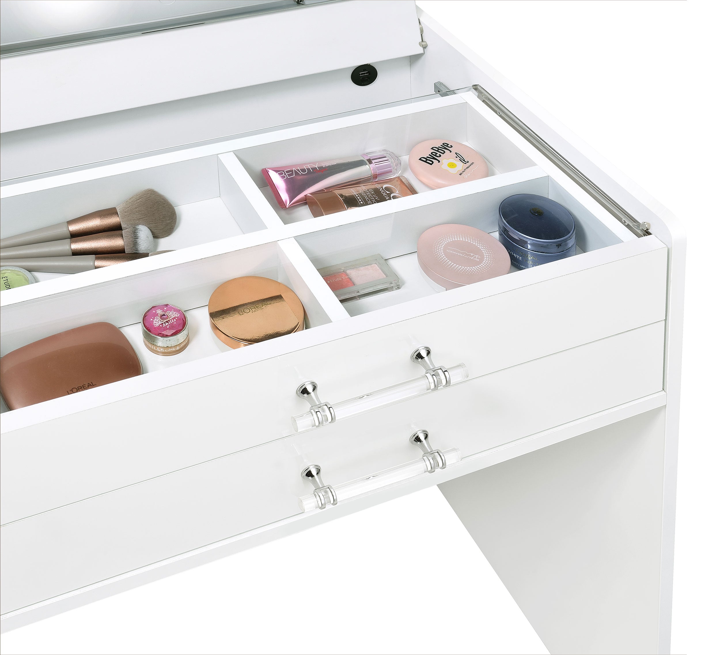 Danbury Makeup Vanity Table with LED Mirror and Stool