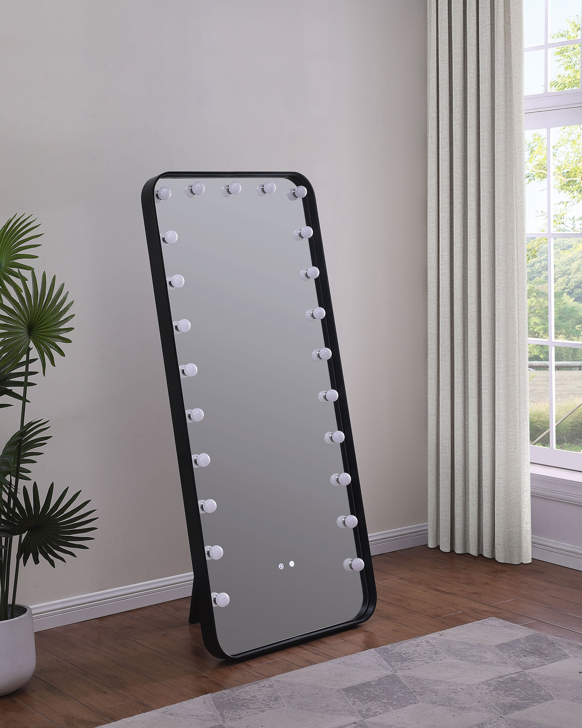 Canton Standing Mirror with LED Lighting and Bluetooth Speaker