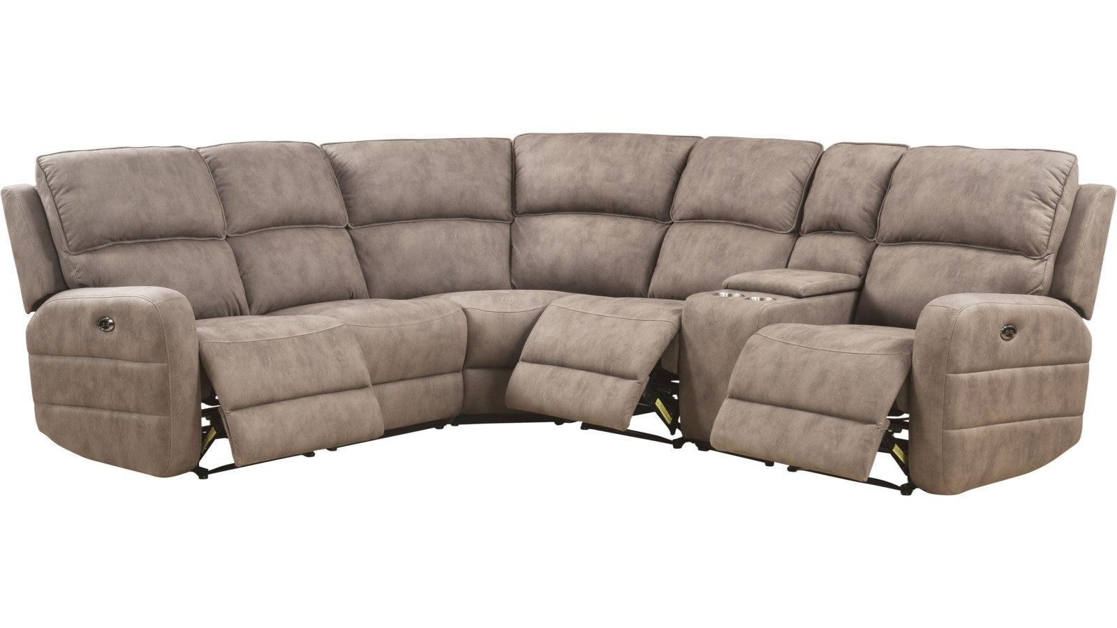 Acme Olwen Power Motion Sectional Sofa in Mocha Nubuck 54590