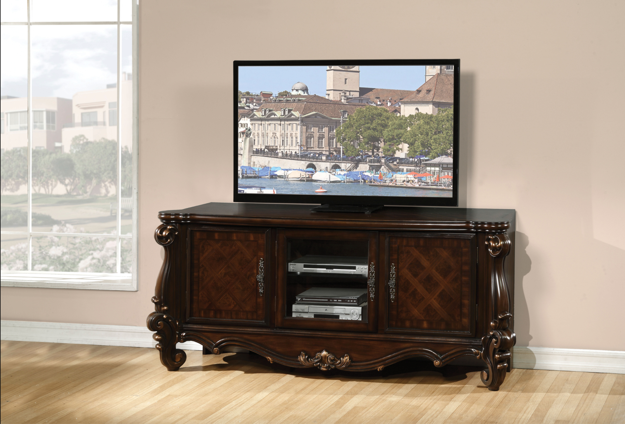 Versailles Cherry Oak TV Stand