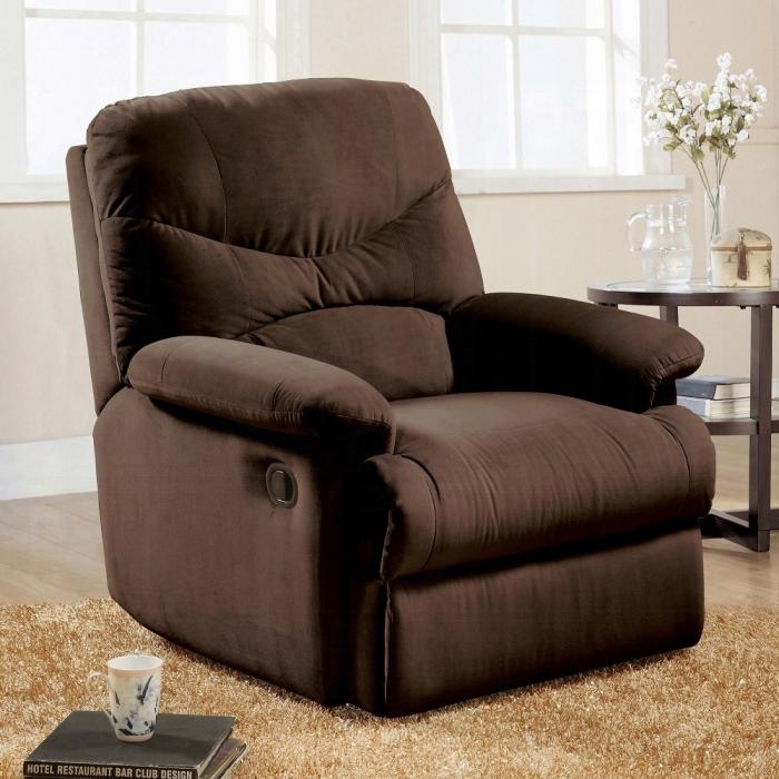 Arcadia Chocolate Microfiber Recliner (Motion)