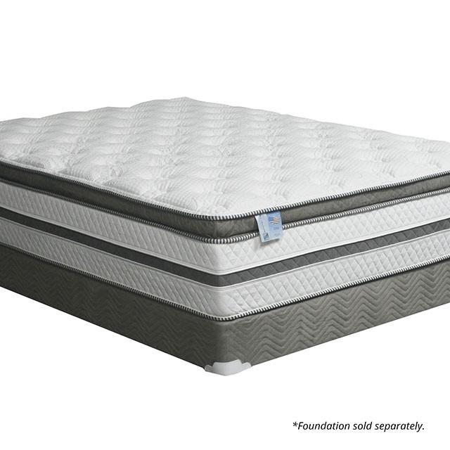 SIDDALEE White/Gray 16" Euro Pillow Top Mattress, Full