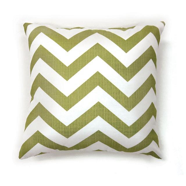 ZOE 18" X 18" Pillow, Green Chevron (2/CTN)