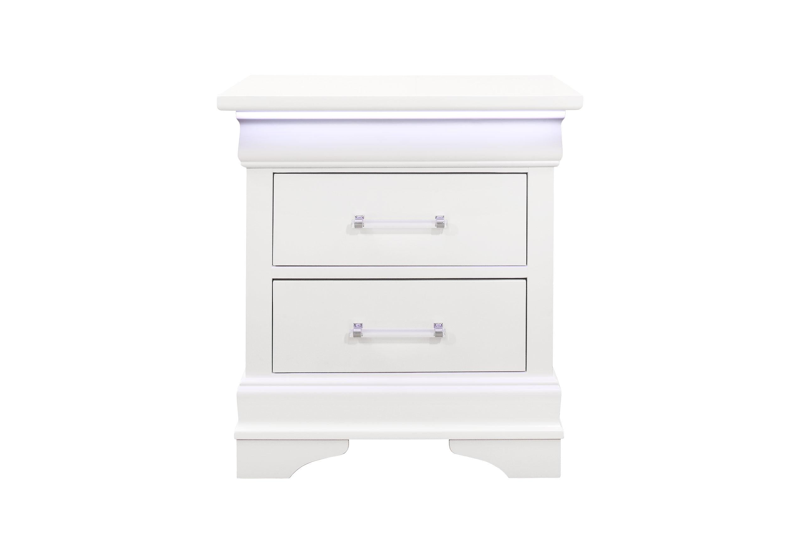 CHARLIE WHITE NIGHTSTAND WITH LED