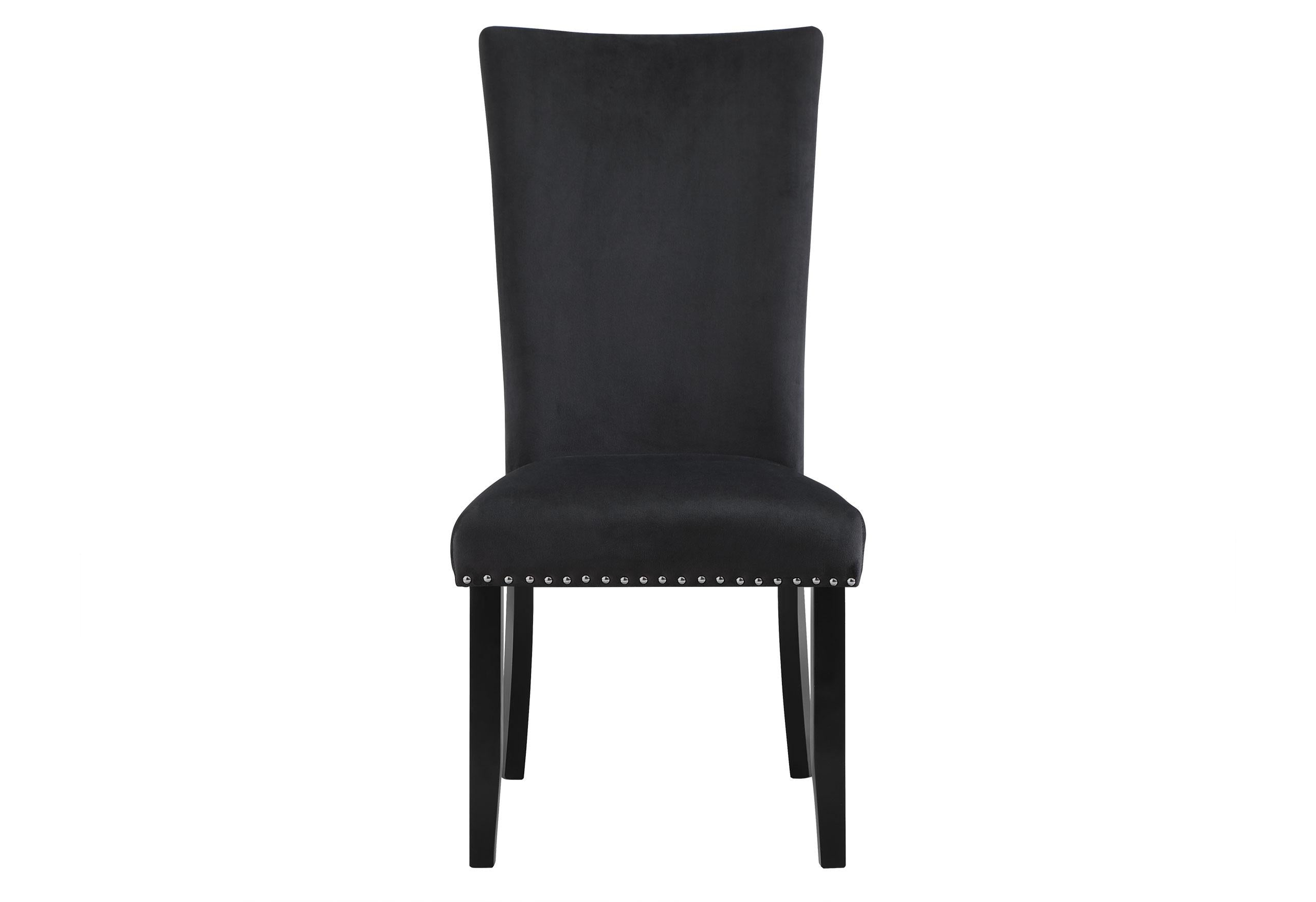 D03 BLACK VELVET DINING CHAIR