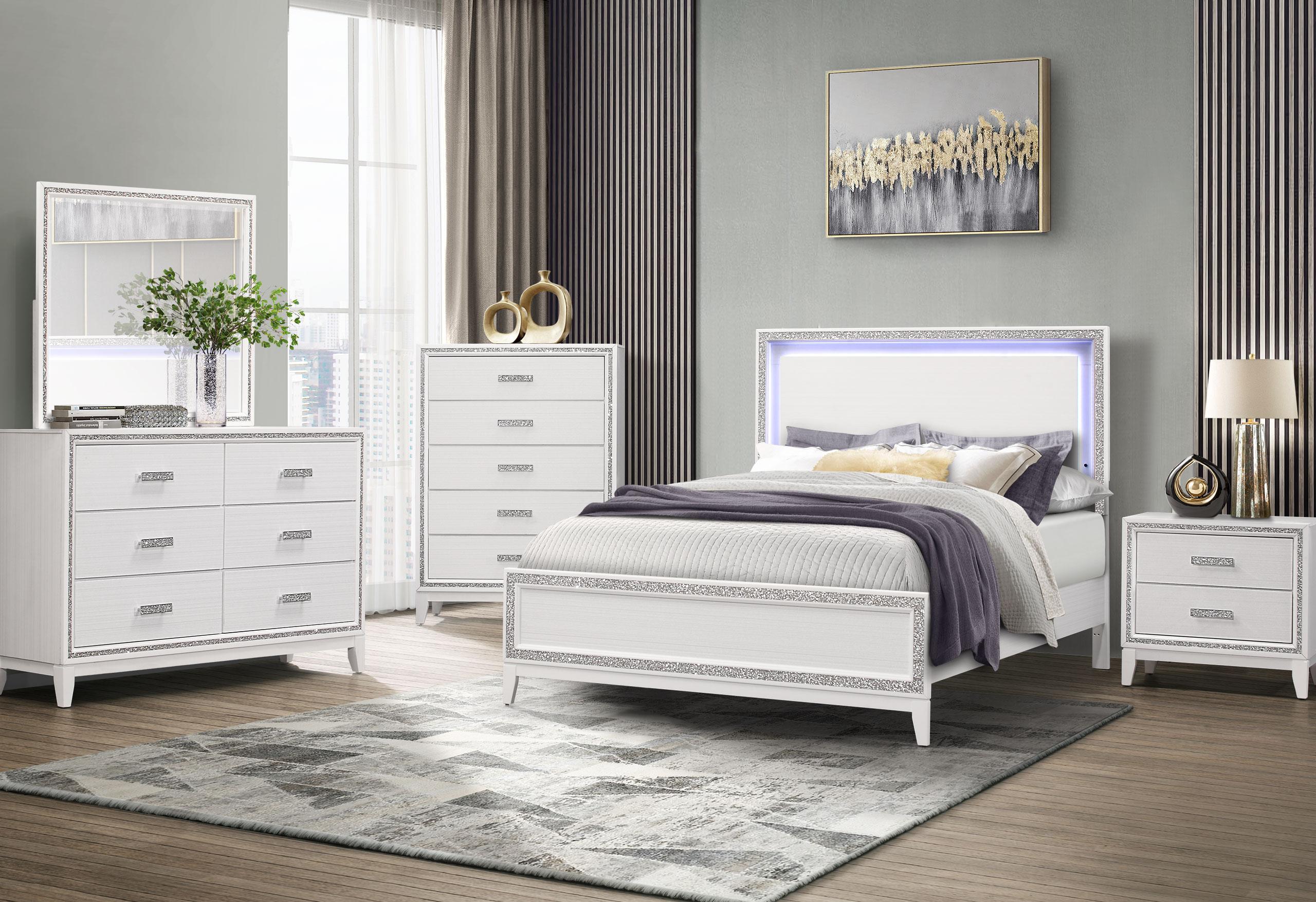 LILY WHITE KING BED GROUP
