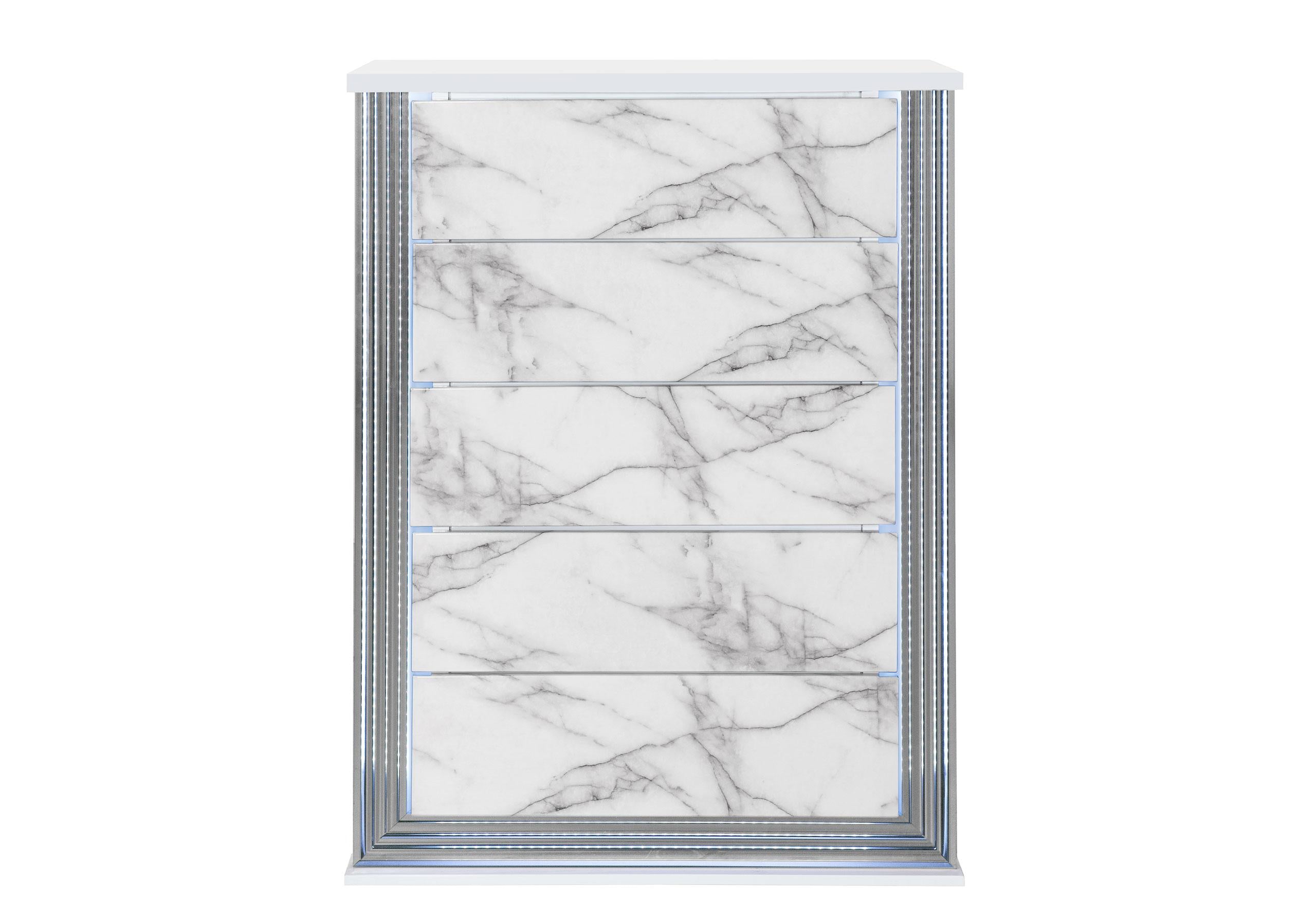 YLIME WHITE MARBLE CHEST WITH LED