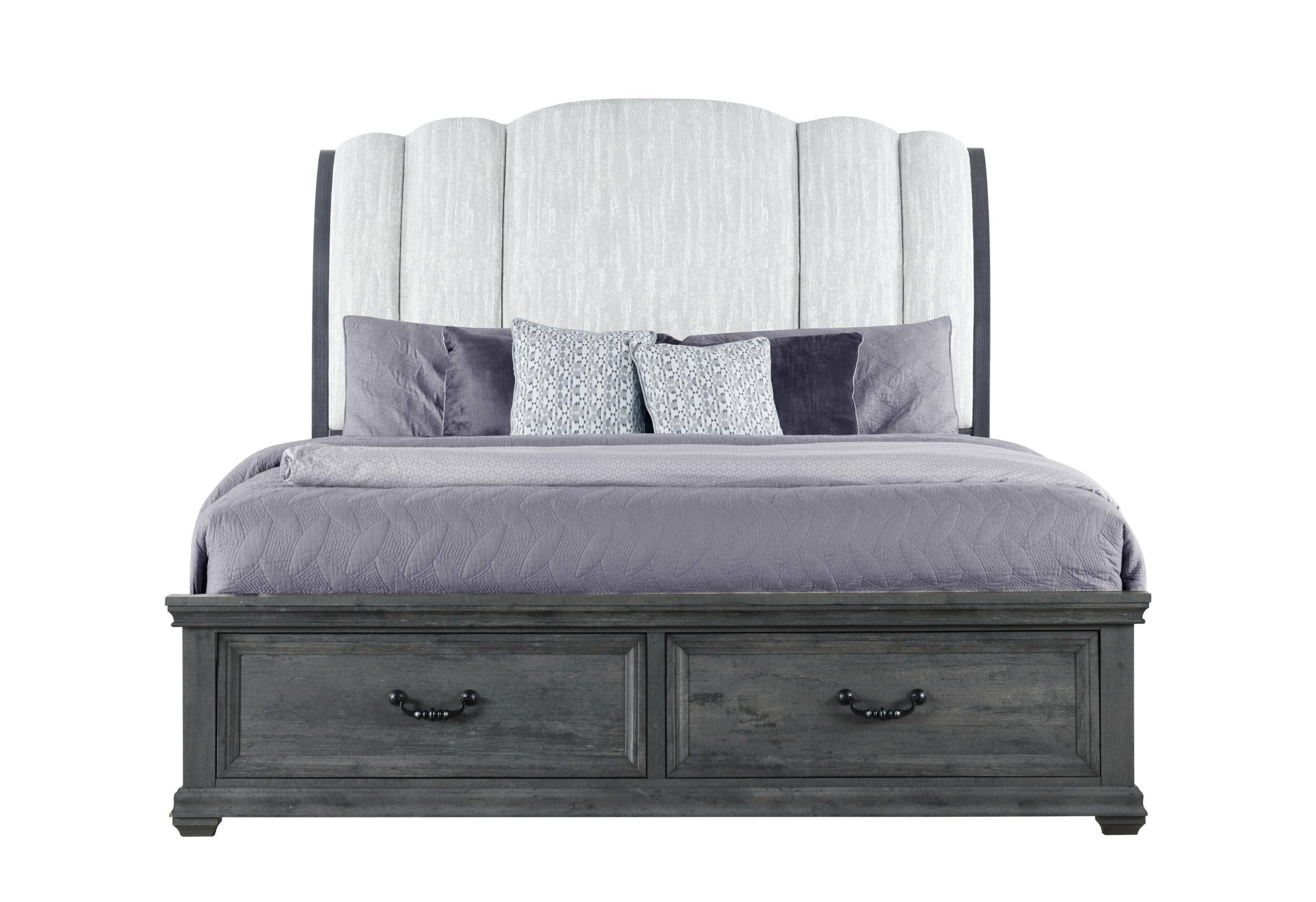 ROWAN GREY STORAGE KING BED