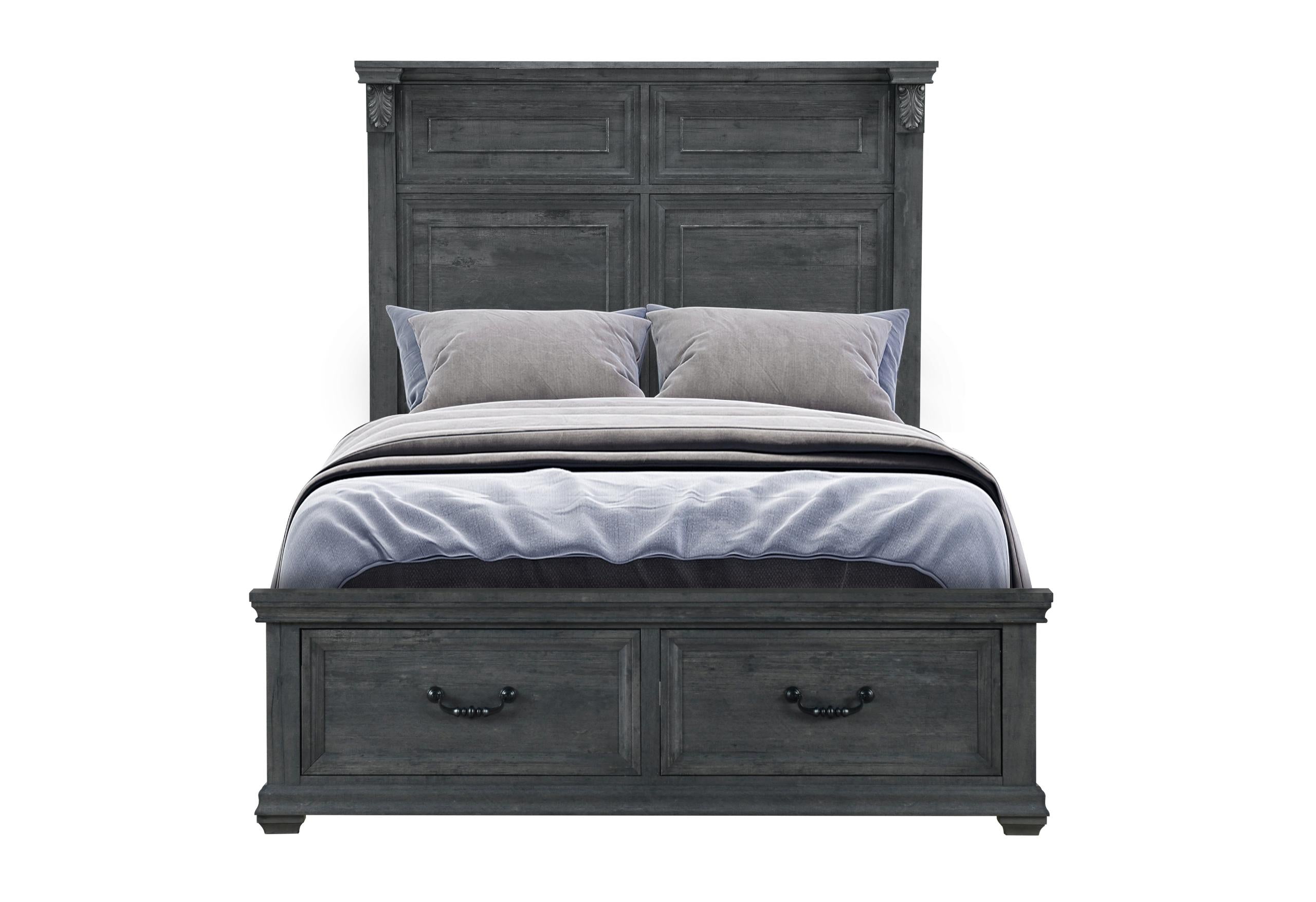 TATUM GREY QUEEN BED WITH STORAGE