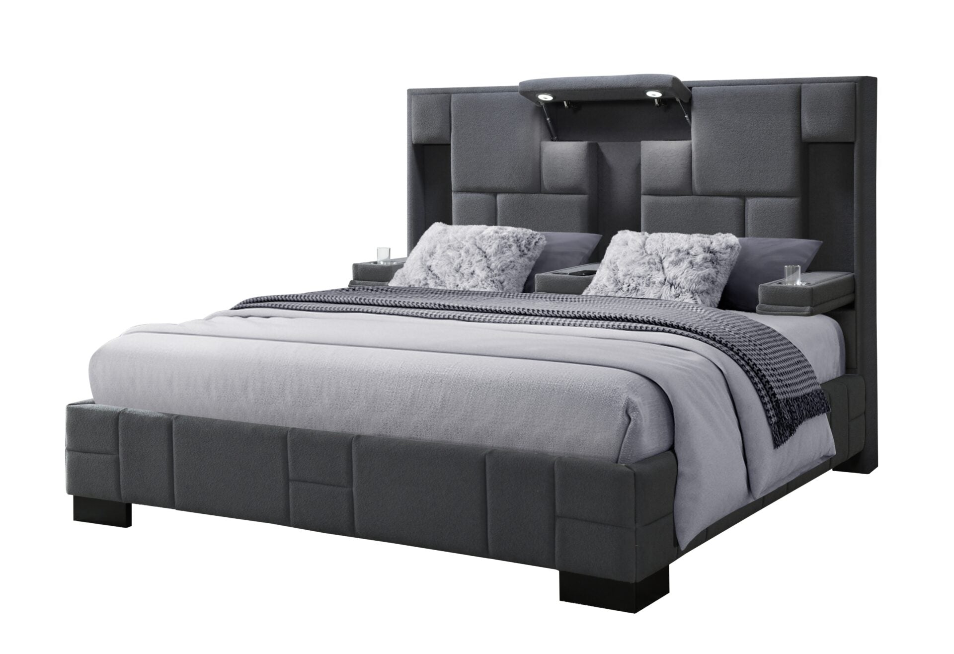 Oscar Dark Grey 8 Bed No Wood Trim
