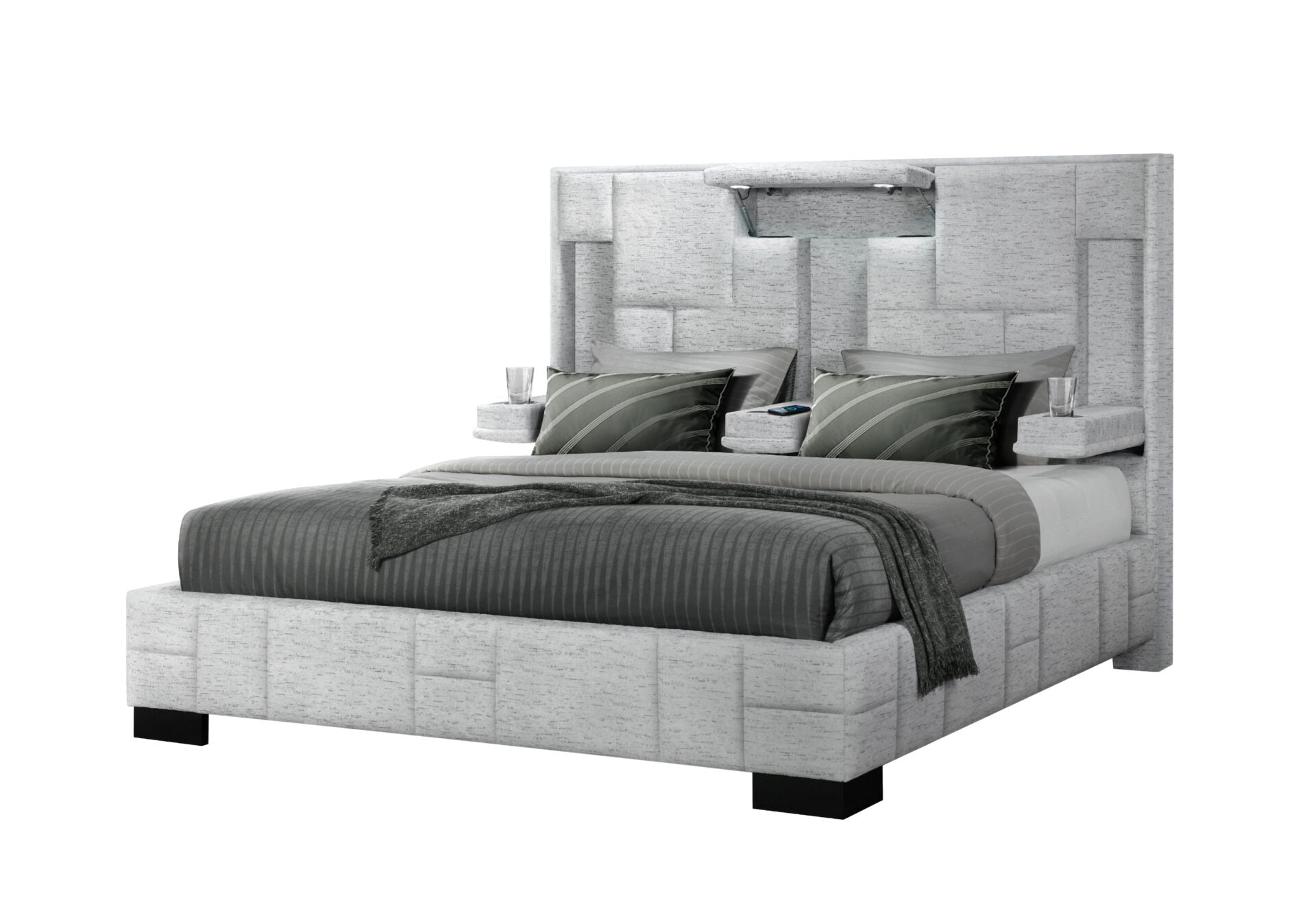 Oscar Grey Bed No Wood Trim
