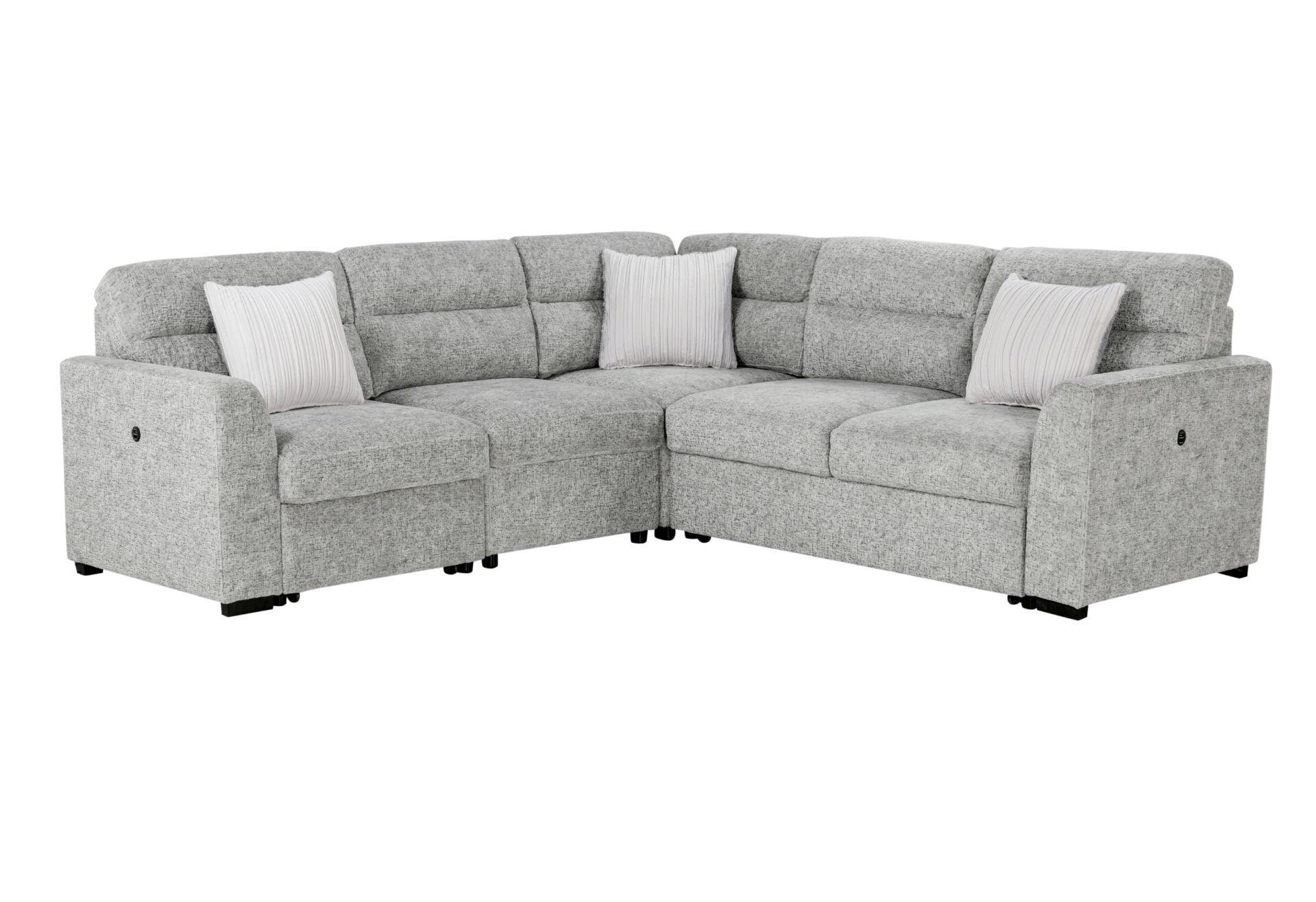 U9401 Nickel Sectional With 3 Pillows