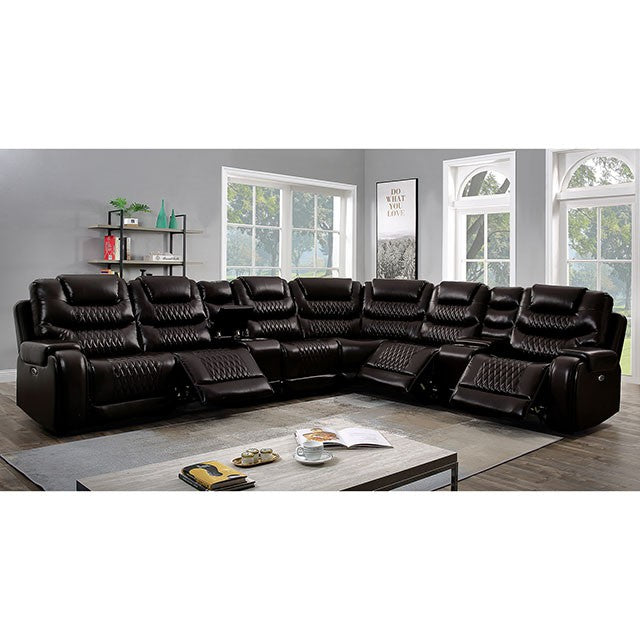 Mariah Power Sectional Brown