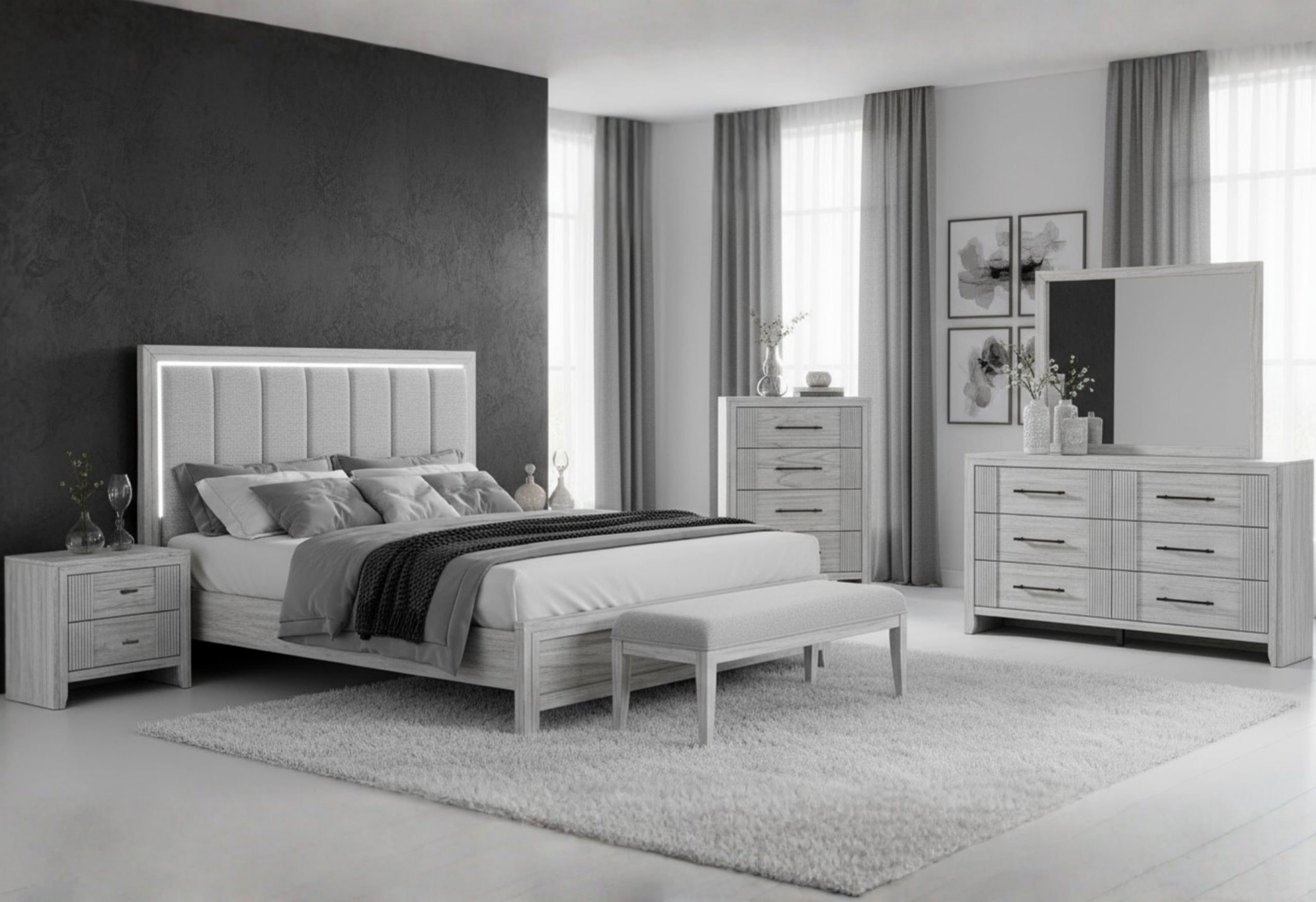 ELSIE GREY QUEEN BED GROUP