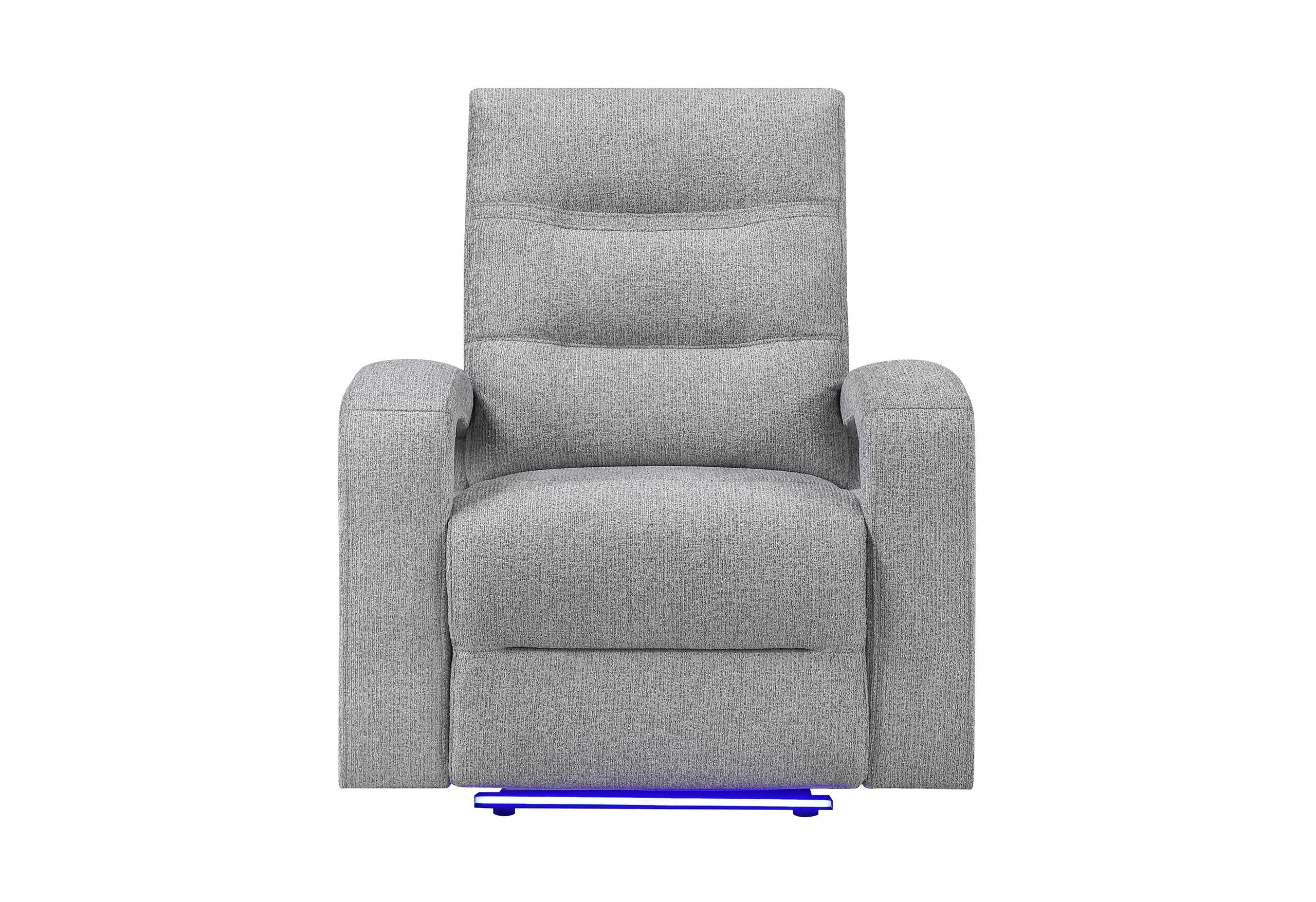 U6611 GREY 15 POWER RECLINER WITH LED