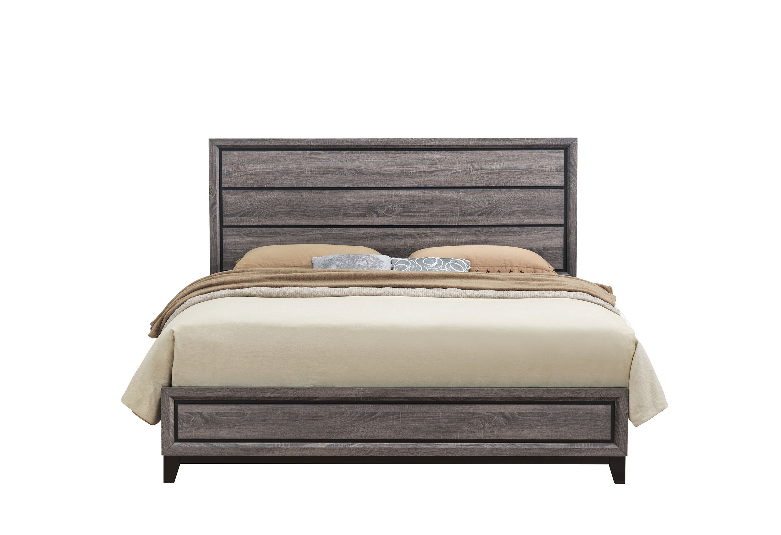 KATE FOIL GREY QUEEN BED, DRESSER, MIRROR, NIGHTSTAND
