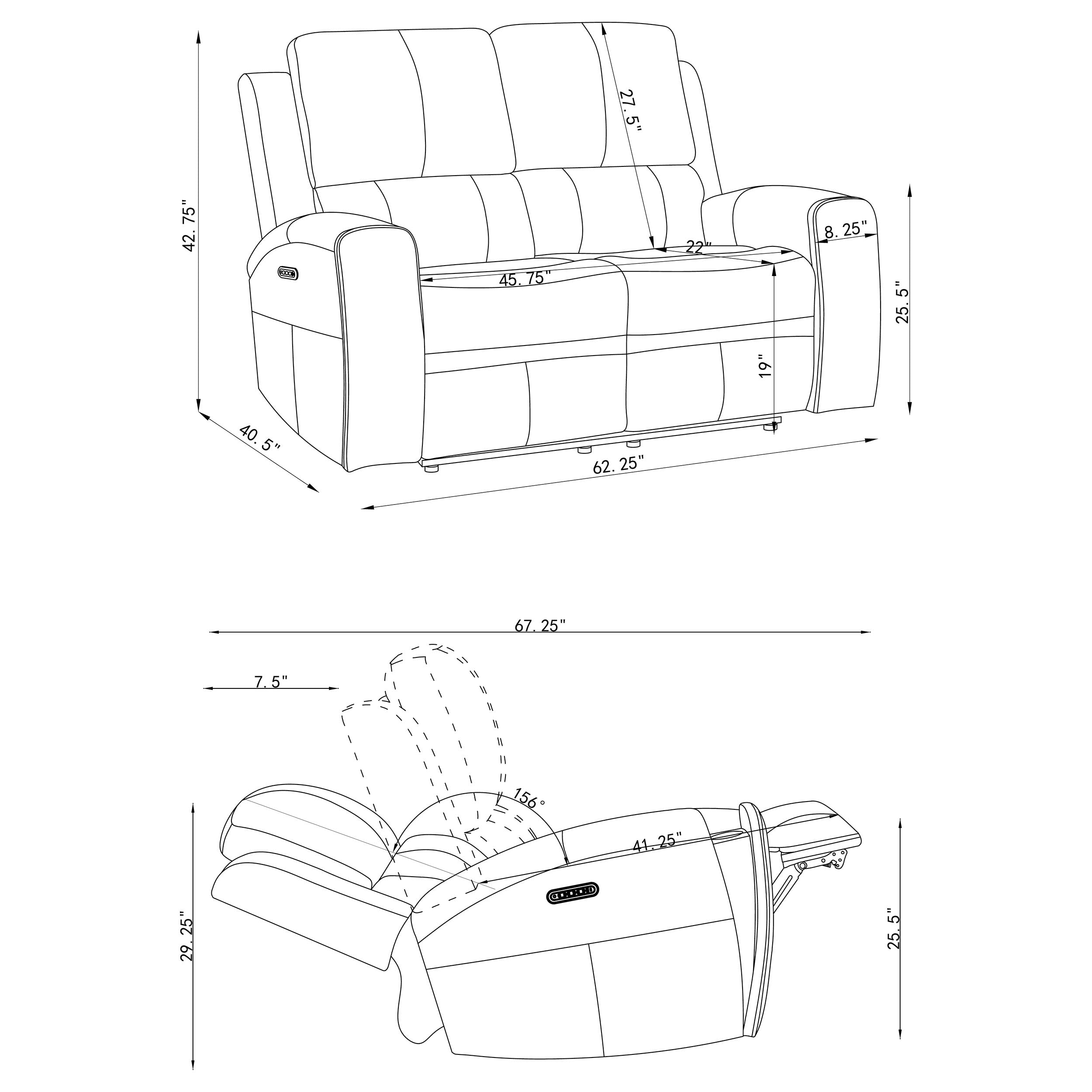 Brickston Triple Power Reclining Loveseat