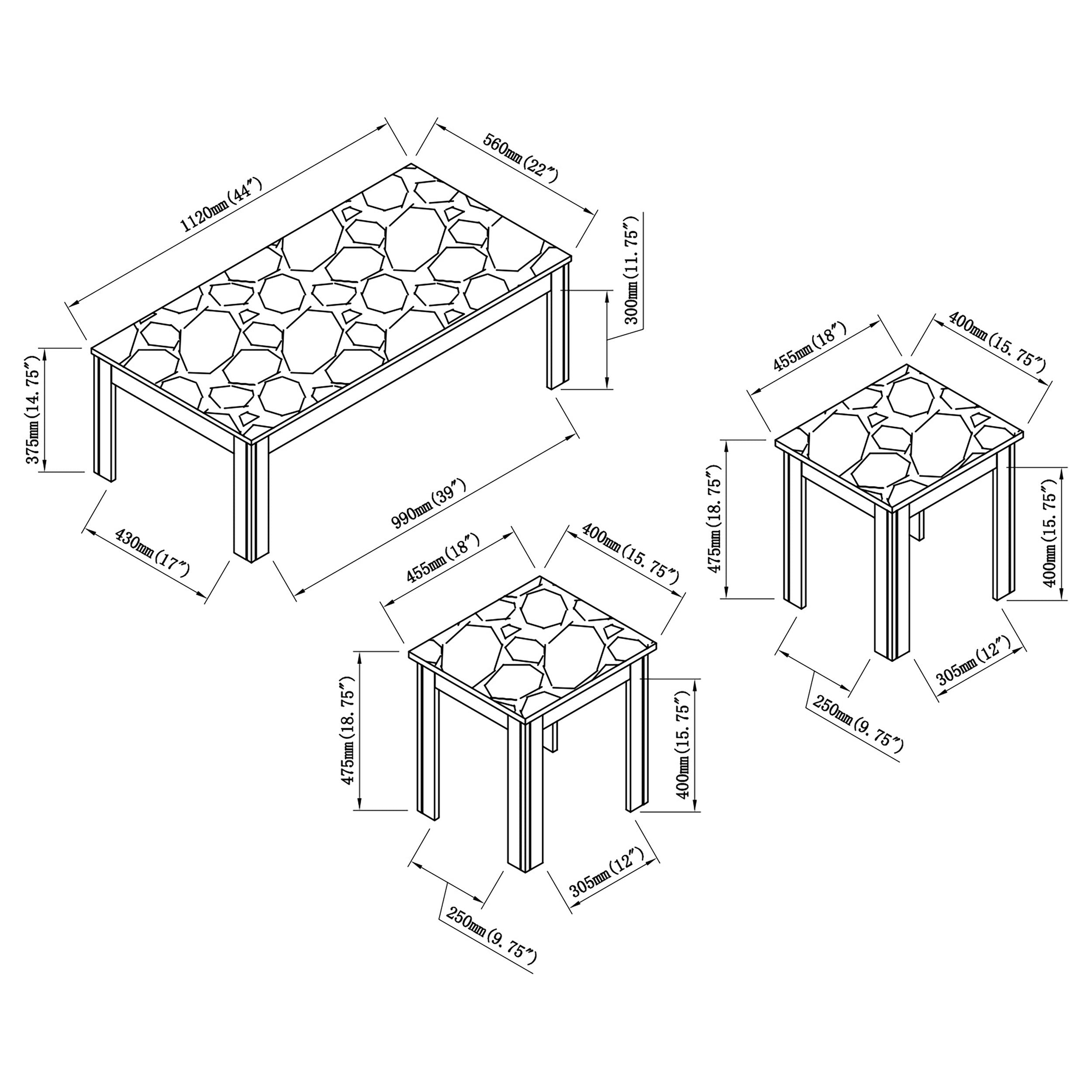 Rhodes Coffee Table Set