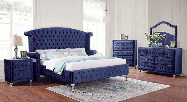 ALZIR Queen Bed, Blue