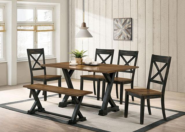 YENSLEY Dining Table w/ 2 x 9" Leaves