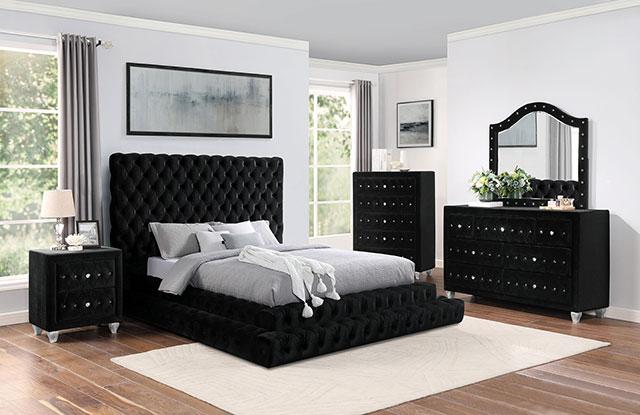 STEFANIA Queen Bed, Black