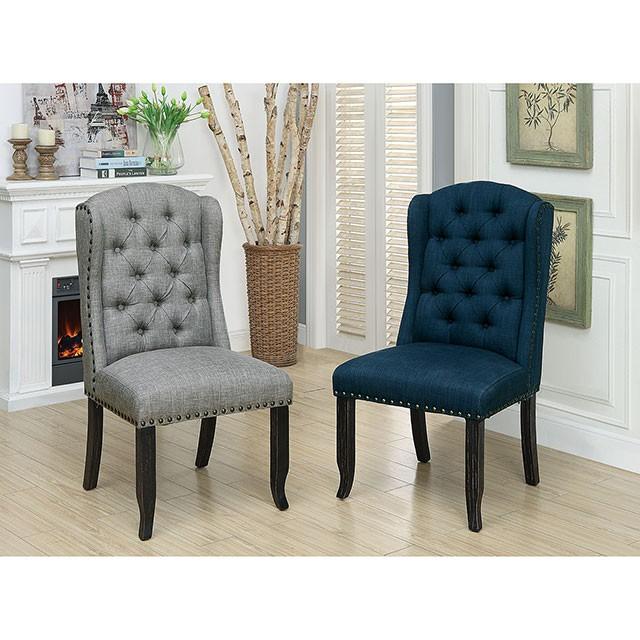 SANIA Antique Black Wingback Chair (2/CTN)