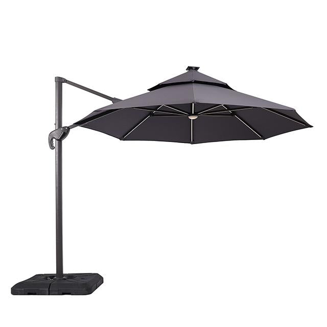 Fera 10 Ft Round Umbrella w/ LED Bulb + 37" Large Base