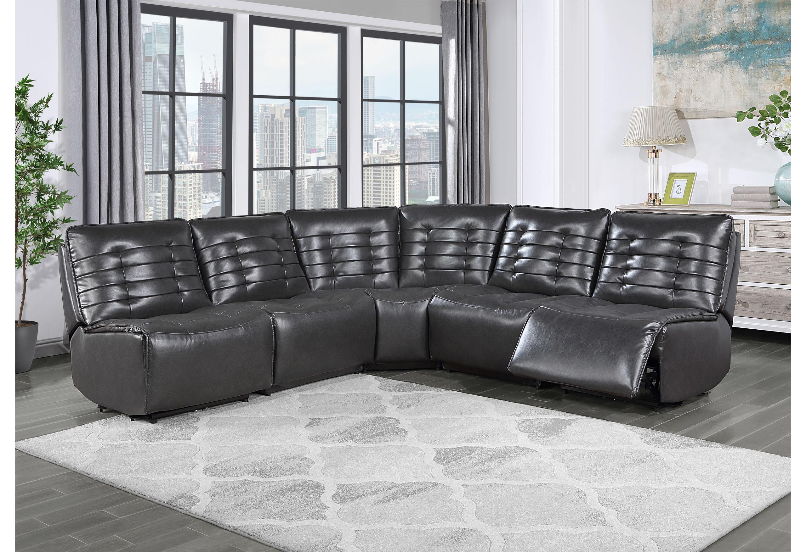 BUILD IT YOUR WAY U6066 BLANCHE CHARCOAL 3 POWER SOFA image