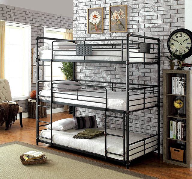 Olga I Antique Black Twin/Twin/Twin Bunk Bed image