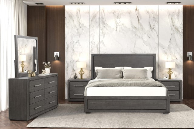 Crowthorne E.King & Queen Bed Grey & White
