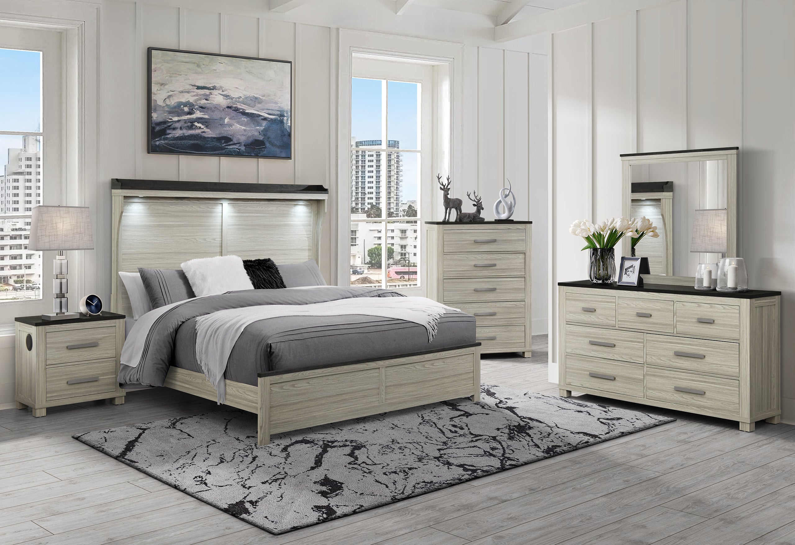 ASHLEY BROWN QUEEN BED GROUP