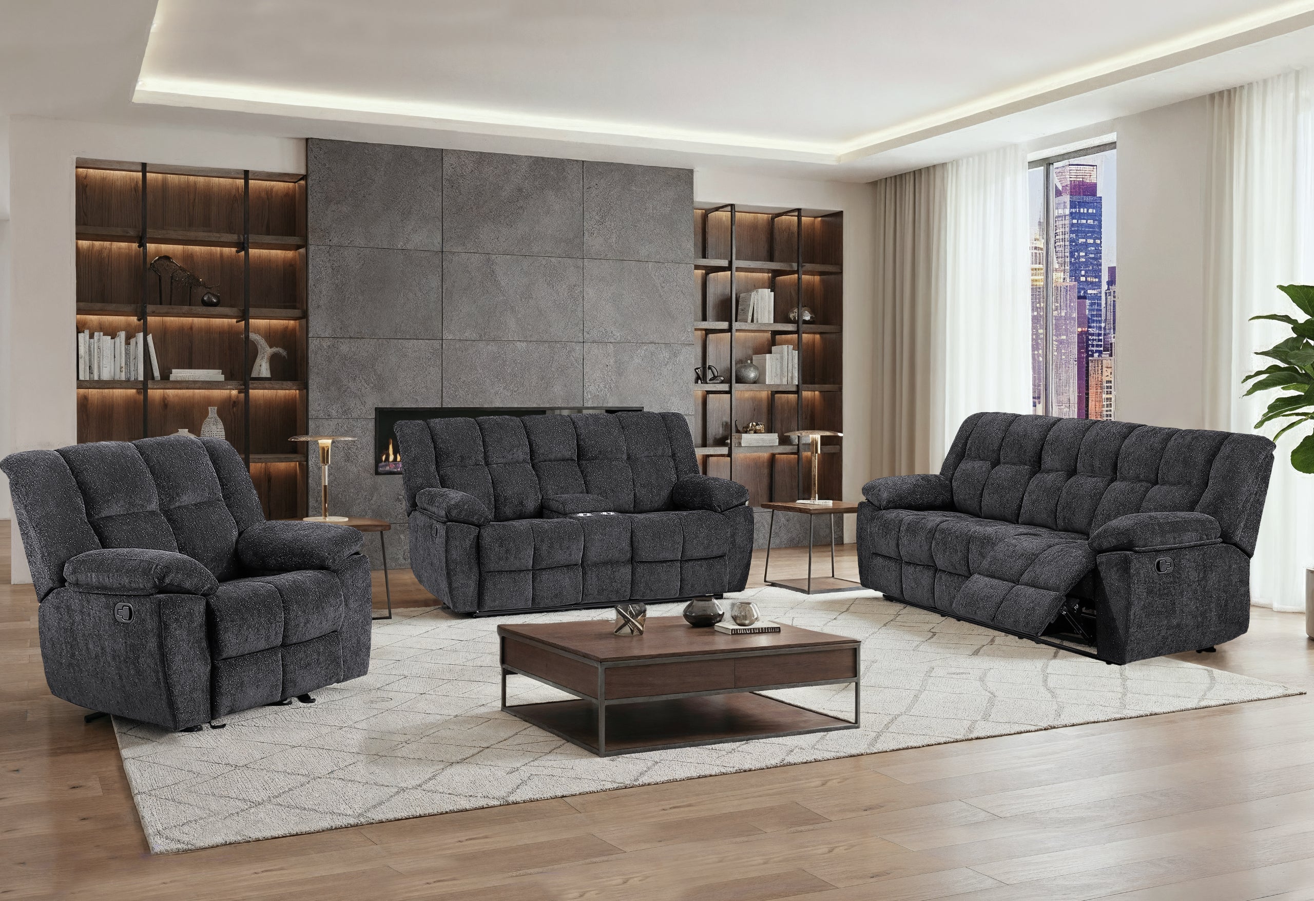 U6000 BLACK GLIDER RECLINER