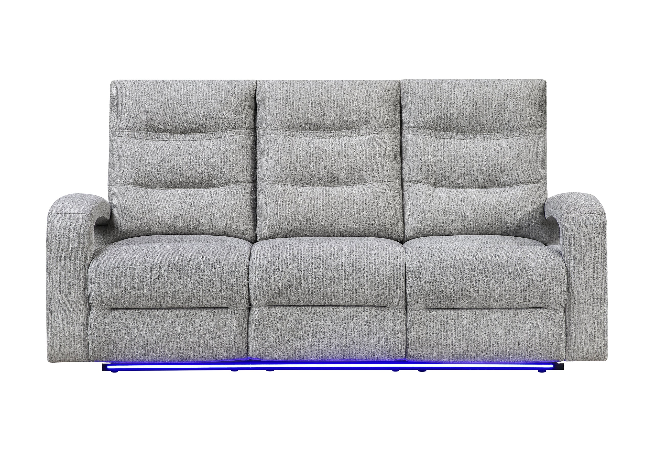 U6611 GREY 15 POWER RECLINING SOFA WITH LED