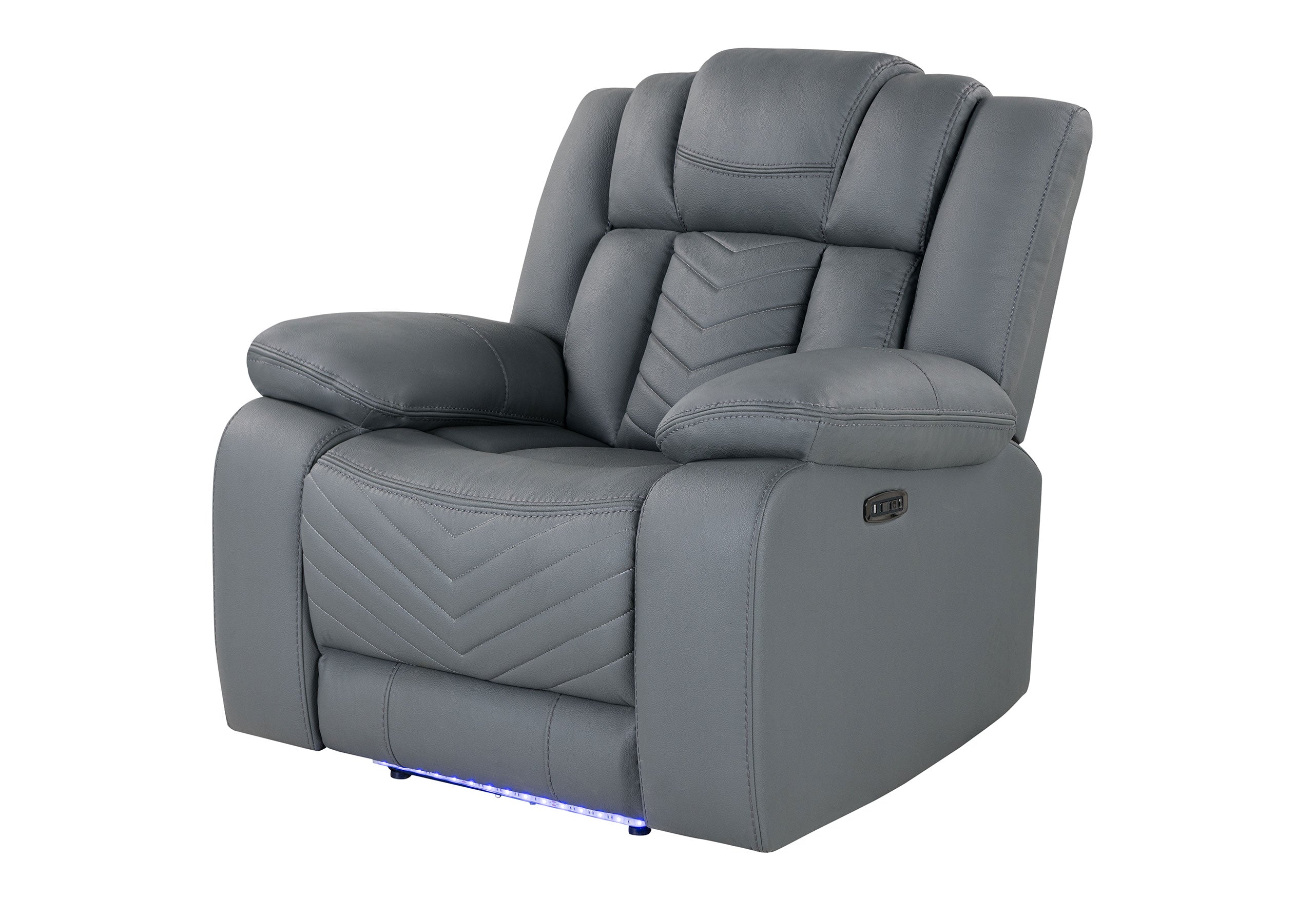 U7068 GREY 10 PWR REC SOFA/PWR CON REC LOVESEAT WITH LED