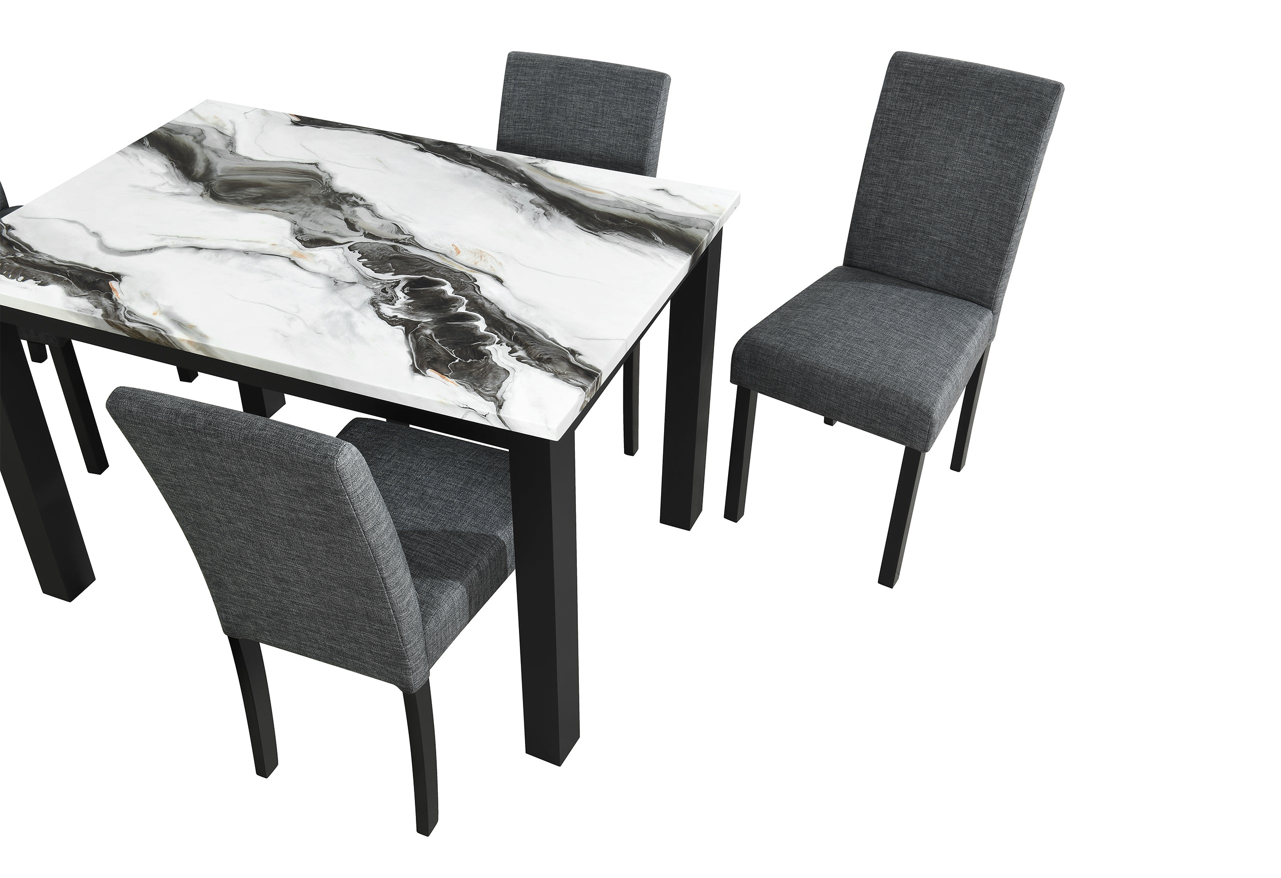 D8032DT PANDA DINING TABLE & D9026DC BLK DINING CHAIR