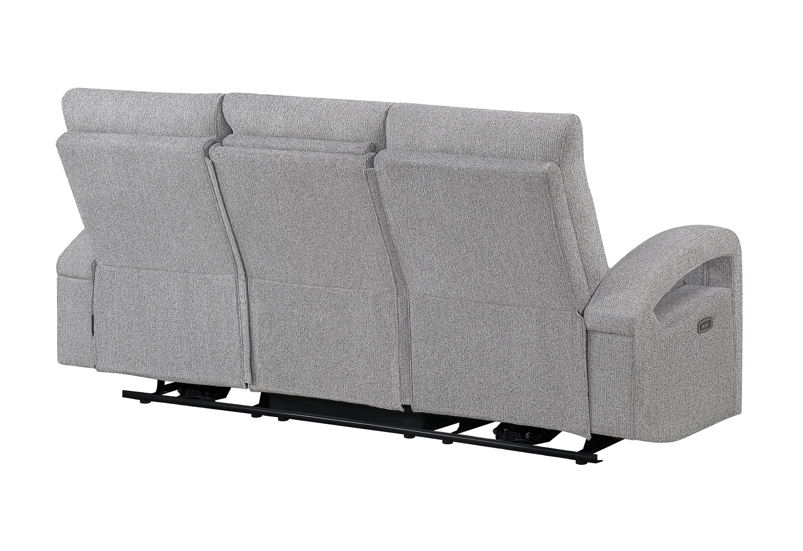 U6611 GREY 15 POWER RECLINING SOFA WITH LED