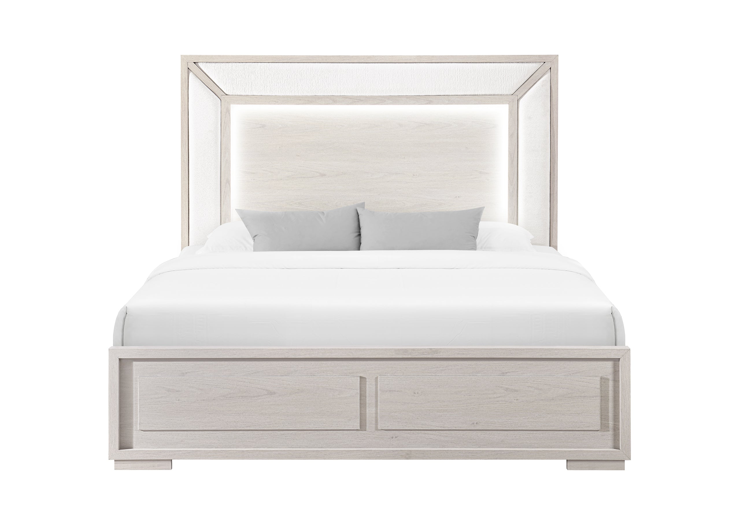 CLARA BEIGE FULL BED WITH LED
