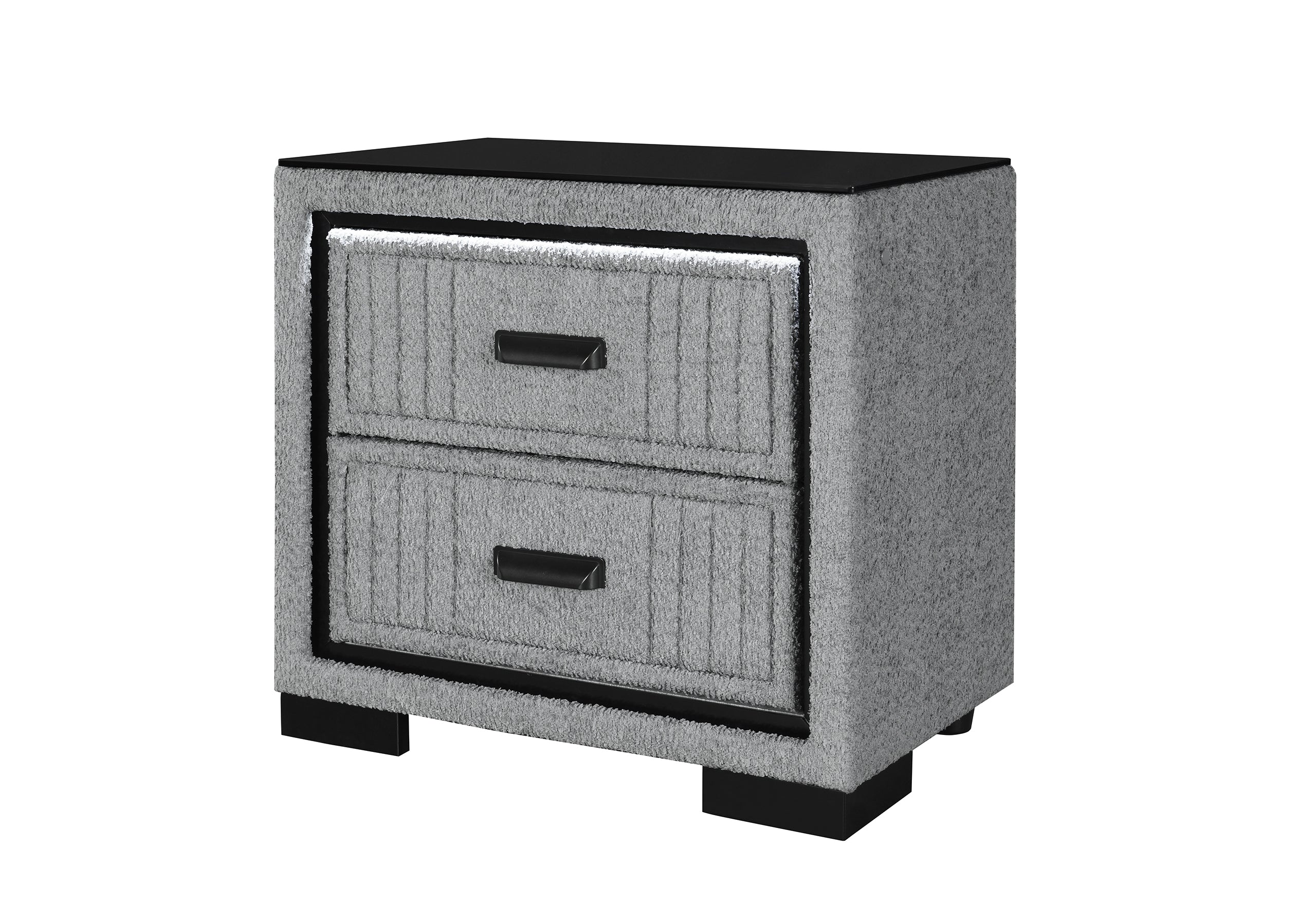 ISABELLA GREY NIGHTSTAND WITH LED